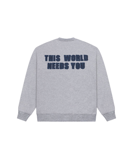 Sweater TWNY Heather Grey-Destroyed Blue Denim