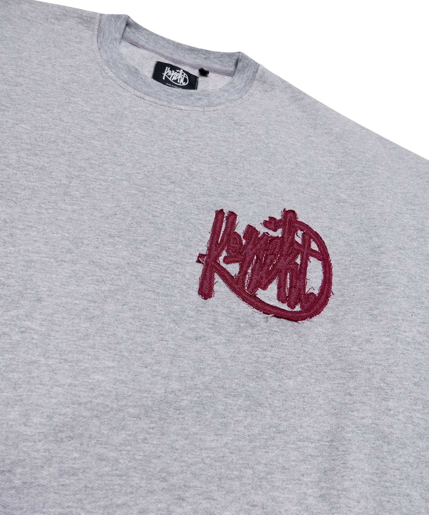 Sweater TWNY Heather Grey-Destroyed Burgundy Denim