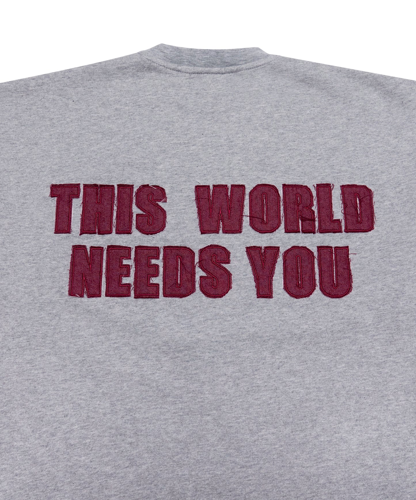 Sweater TWNY Heather Grey-Destroyed Burgundy Denim