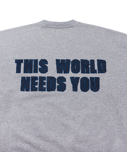 Sweater TWNY Heather Grey-Destroyed Blue Denim