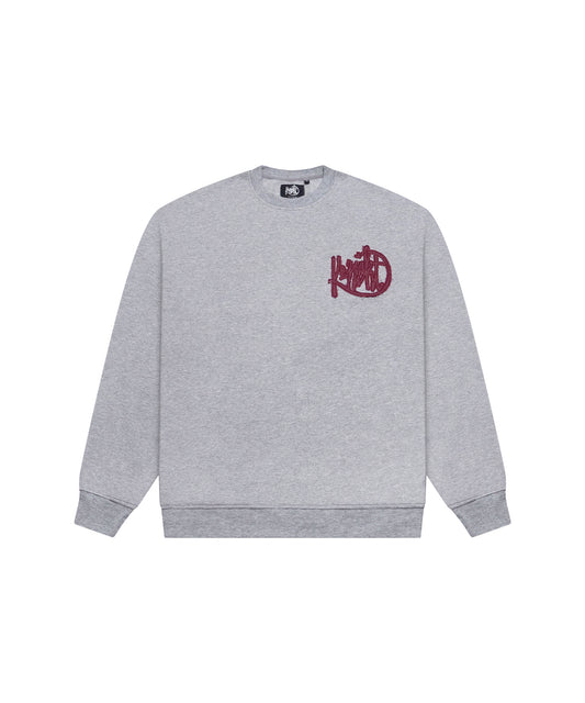 Sweater TWNY Heather Grey-Destroyed Burgundy Denim