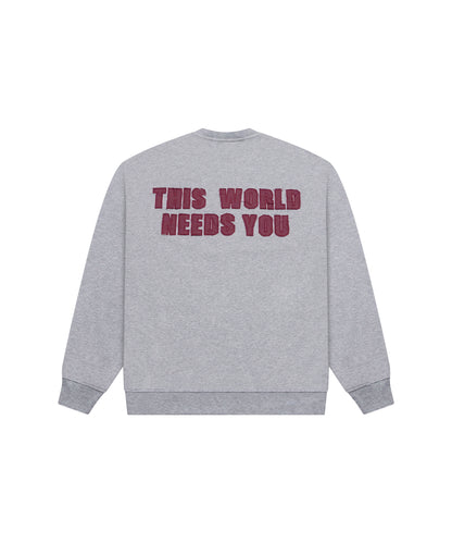Sweater TWNY Heather Grey-Destroyed Burgundy Denim