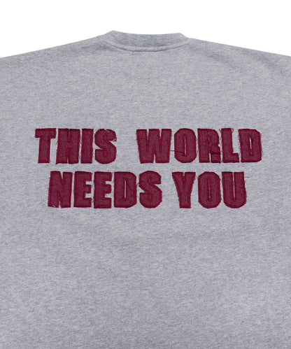 Sweater TWNY Heather Grey-Destroyed Burgundy Denim